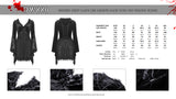 Gothic sexy lace big sleeve fake two pcs velvet dress DW880