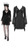 Gothic sexy lace big sleeve fake two pcs velvet dress DW880