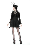 Gothic sexy lace big sleeve fake two pcs velvet dress DW880