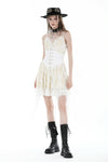 Steampunk sexy girl lace up velvet dress DW893