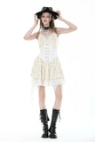 Steampunk sexy girl lace up velvet dress DW893