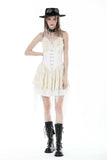 Steampunk sexy girl lace up velvet dress DW893