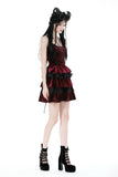 Blood red lost girl frilly dress DW895