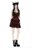 Blood red lost girl frilly dress DW895