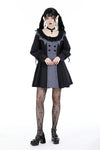 Gothic pinstripe ruffle neck academism dress DW904