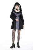 Gothic pinstripe ruffle neck academism dress DW904