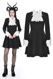 Gothic princess contrast ruffle neck dress (colorfast fabric) DW925