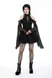 Gothic lost girl sexy shoulder bell lace sleeves dress DW929