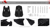 Gothic luxe lace-trim pattern velvet dress DW930