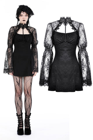 Gothic lace cape style false two-piece dress DW933