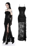 Gothic lace see-through sexy waist lace maxi strap dress DW935