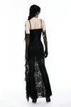 Gothic lace see-through sexy waist lace maxi strap dress DW935