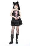 Black pink doll frilly dress DW936