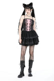 Black pink doll frilly dress DW936