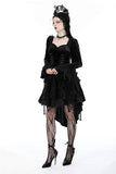 Gothic retro tasseled dovetail velvet dress DW938