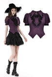 Purple frilly collar moon blouse  IW099
