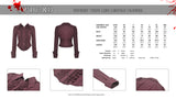 Gothic wine red ruffle blouse IW103RD