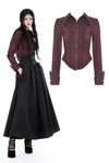 Gothic wine red ruffle blouse IW103RD