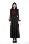 Gothic wine red ruffle blouse IW103RD