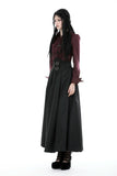 Gothic wine red ruffle blouse IW103RD