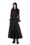 Gothic wine red ruffle blouse IW103RD