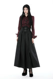 Gothic wine red ruffle blouse IW103RD