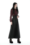 Gothic wine red ruffle blouse IW103RD