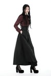 Gothic wine red ruffle blouse IW103RD