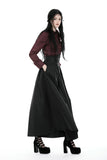 Gothic wine red ruffle blouse IW103RD