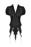 Deep V-neck gothic pleated blouse IW112-1