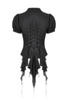 Deep V-neck gothic pleated blouse IW112-1