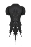 Deep V-neck gothic pleated blouse IW112-1