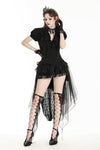 Deep V-neck gothic pleated blouse IW112-1