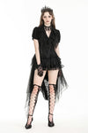 Deep V-neck gothic pleated blouse IW112-1