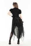 Deep V-neck gothic pleated blouse IW112-1