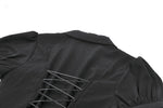 Deep V-neck gothic pleated blouse IW112-1