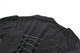 Deep V-neck gothic pleated blouse IW112-1