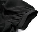 Deep V-neck gothic pleated blouse IW112-1