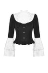 Elegant Gothic Black and White Doll Blouse IW123