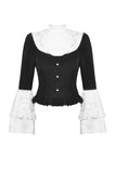 Elegant Gothic Black and White Doll Blouse IW123