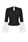 Elegant Gothic Black and White Doll Blouse IW123
