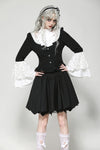 Elegant Gothic Black and White Doll Blouse IW123