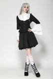 Elegant Gothic Black and White Doll Blouse IW123
