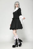 Elegant Gothic Black and White Doll Blouse IW123
