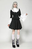 Elegant Gothic Black and White Doll Blouse IW123