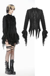 Tattered Silhouette Gothic Shirt with Burnt-Edge Lace IW128