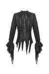 Tattered Silhouette Gothic Shirt with Burnt-Edge Lace IW128