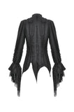 Tattered Silhouette Gothic Shirt with Burnt-Edge Lace IW128
