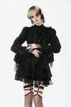 Tattered Silhouette Gothic Shirt with Burnt-Edge Lace IW128
