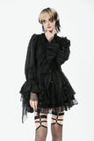Tattered Silhouette Gothic Shirt with Burnt-Edge Lace IW128